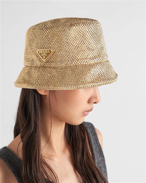 Metal Bucket hat with crystals 